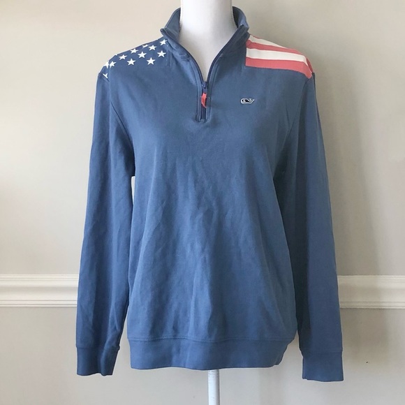 Vineyard Vines Tops - Vineyard Vines Blue Half Zip Sweatshirt